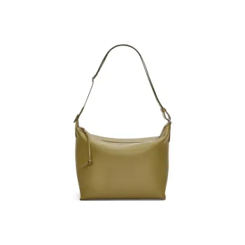 LOEWE Cubi Soft Smooth Cow Leather Handbag Shoulder Bag Men's Olive