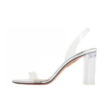 AQUAZZURA So Nude Plexi 105 Mm Block Sandals