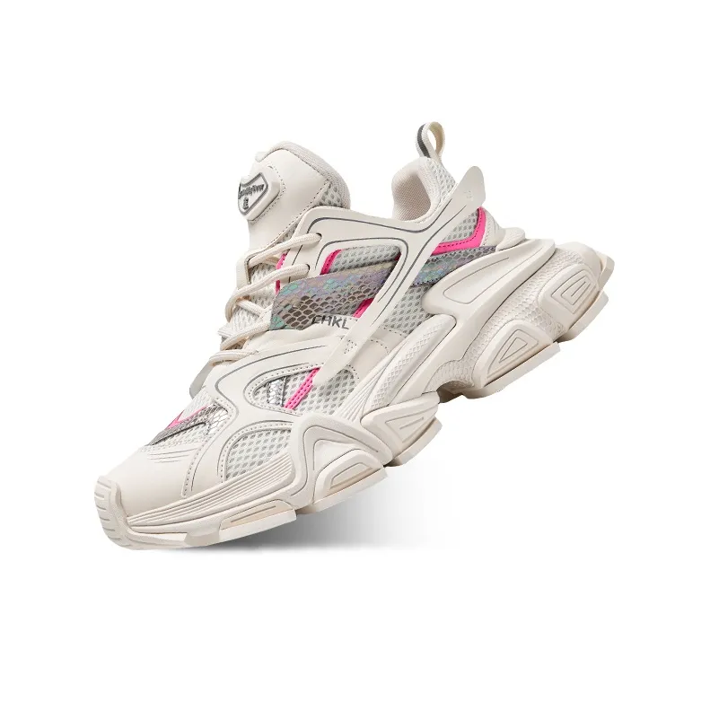 CHERYKALLY Jumping Candy Abrasion Resistant Breathable Coverage Low Top Chunky Sneakers 5cm Unisex-5