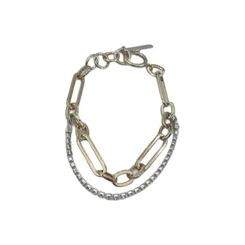 JUSTINE CLENQUET Brass, 24K Gold Plated, Crystal Bracelets Women's Gold-1