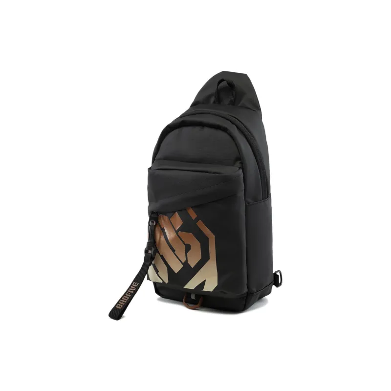 LiNing Polyester Polyurethane PU Sling Bag Regular Unisex Black Gradient-1