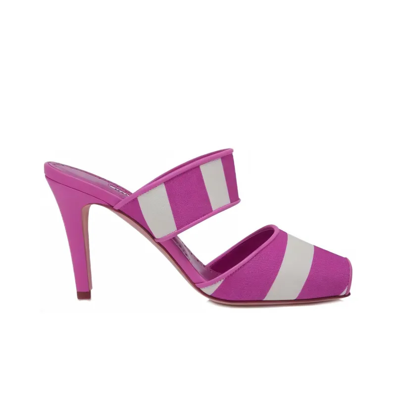 MANOLO BLAHNIK Genuine Leather Sole Wrap-toe Slippers Women's Pink-1