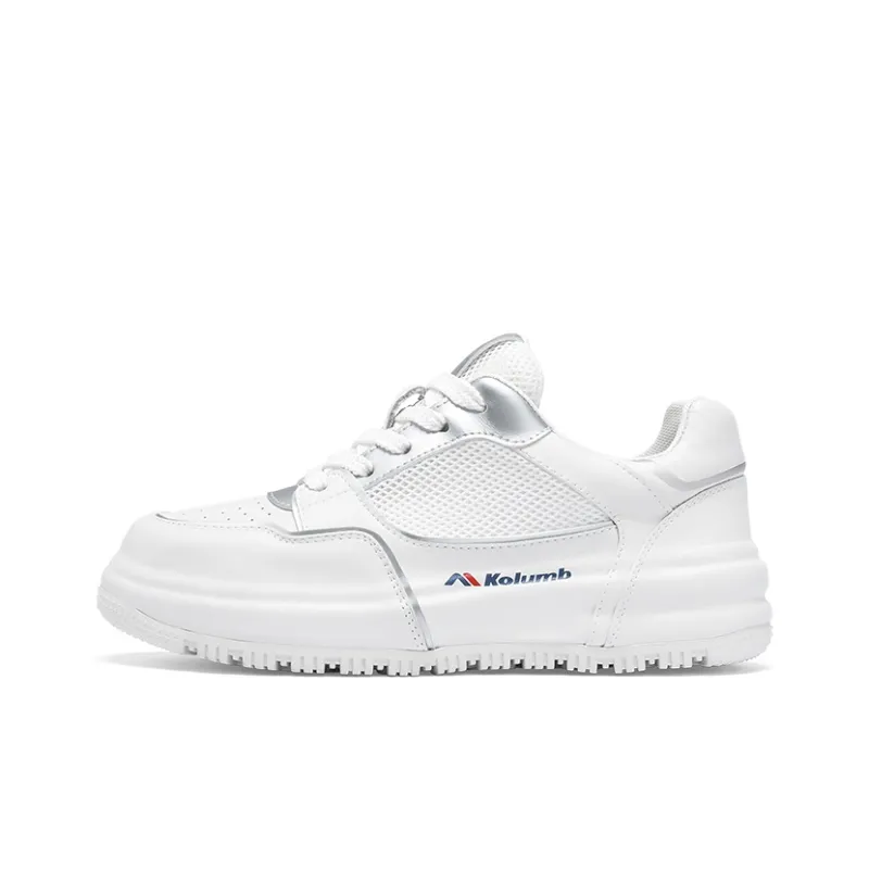 Kolumb Abrasion Resistant, Lightweight, Breathable, Waterproof Low Top Skateboard Shoes Women's White-10