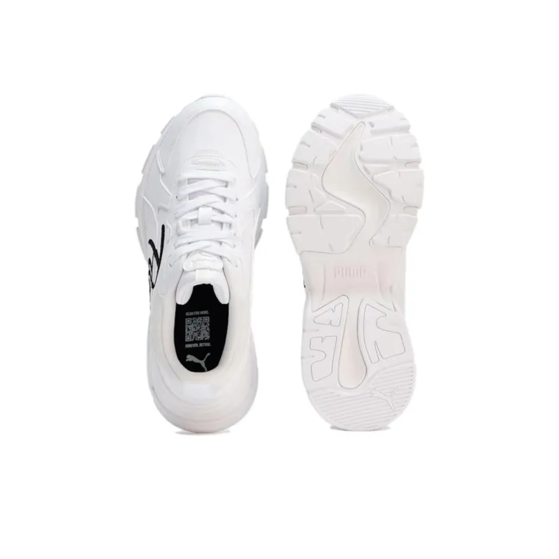 PUMA Cassia Anti-Slip Wear-Resistant Low-Top Casual Running Shoes Women's White Black-3