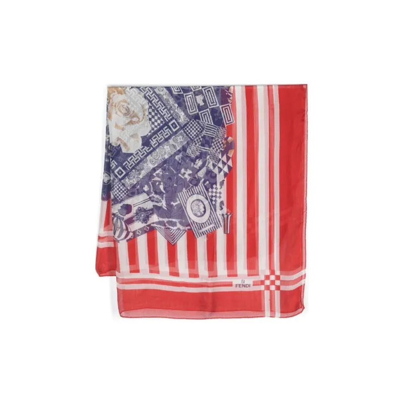 FENDI Mix print Silk Scarf-0