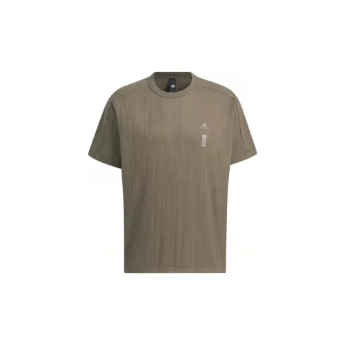 Adidas T-Shirts Men Dark Olive Green