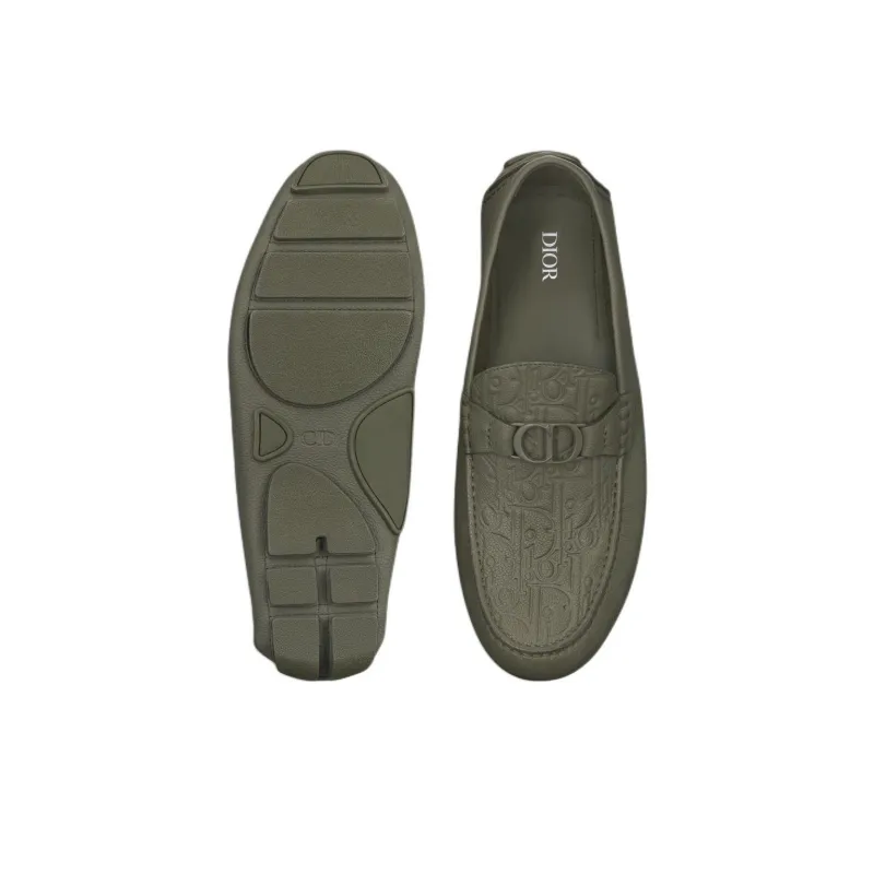DIOR OBLIQUE Odéon Loafers Men's Green-4