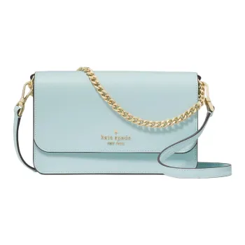 Kate Spade Saffiano Leather Shoulder Bag, Crossbody Bag Small Size Women's Blue Glow