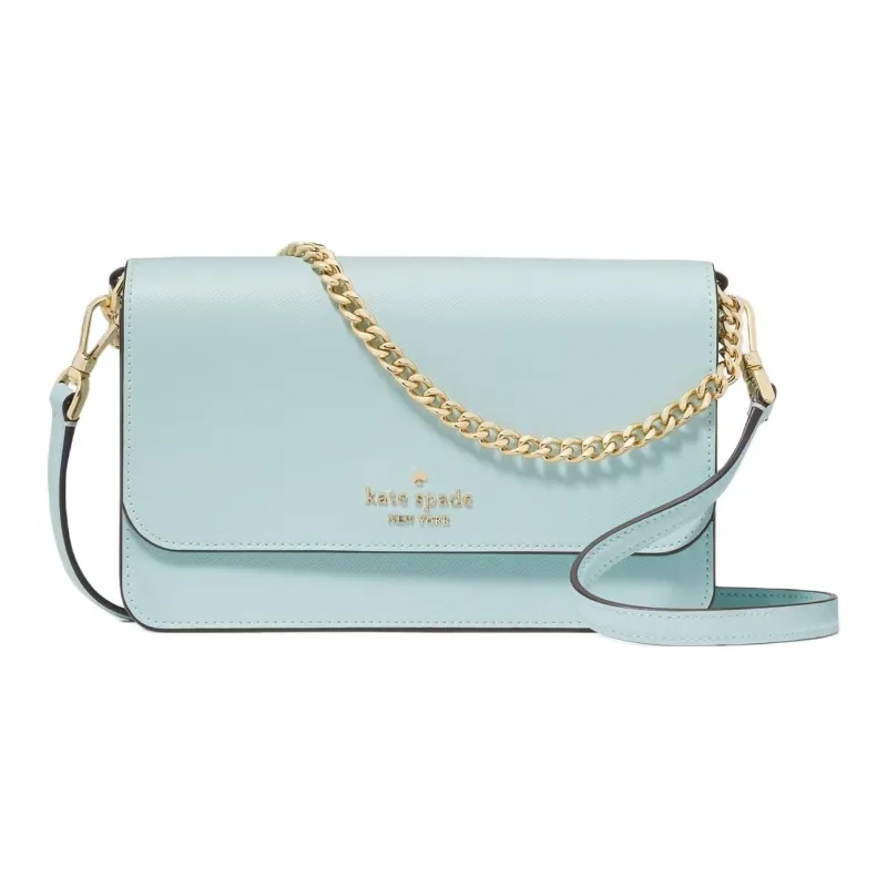 Kate Spade Saffiano Leather Shoulder Bag, Crossbody Bag Small Size Women's Blue Glow-0