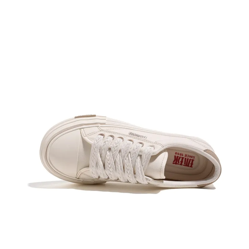 HUANQIU Abrasion Resistant Slip Resistant Low Top Canvas Shoes Women's Beige Khaki-3