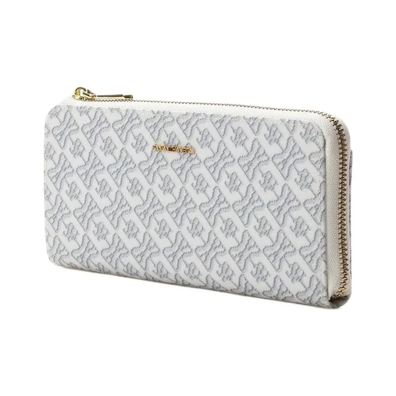 SAMANTHA THAVASA PVC Synthetic Leather Polyester Wallet Women's Ecru-1