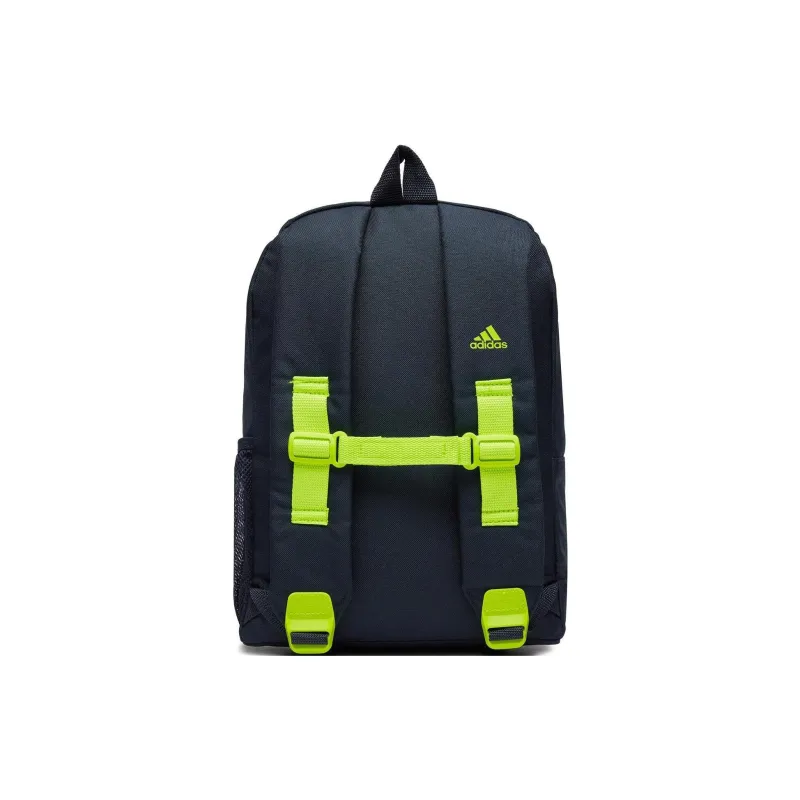 Adidas Recycled Polyester Backpack Large Size Men's Dark Blue With Neon Yellow Accents-2