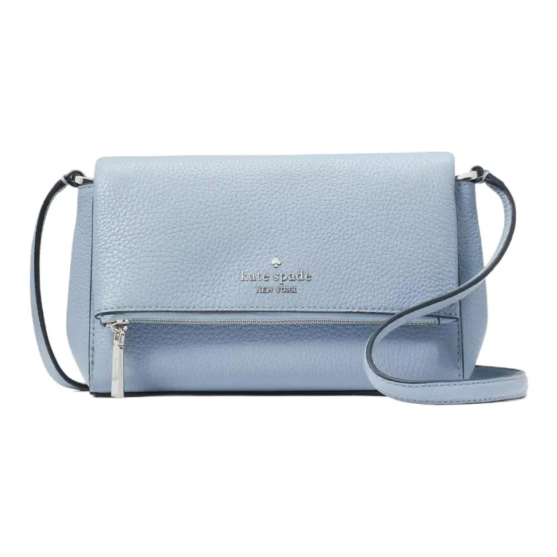 Kate Spade Leila Litchi Grain Leather Shoulder Bag, Crossbody Bag Mini Women's Blue-0