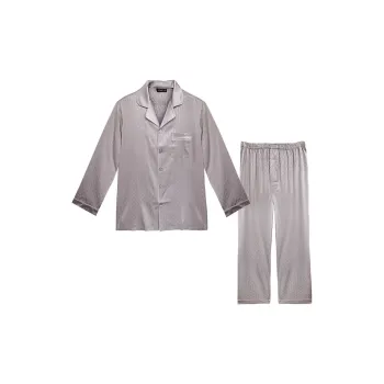 Imperial Palace Mulberry Silk Pajama Set Long-Sleeved High-End Brand Style Loungewear Two-Piece Set Plus Size Men's