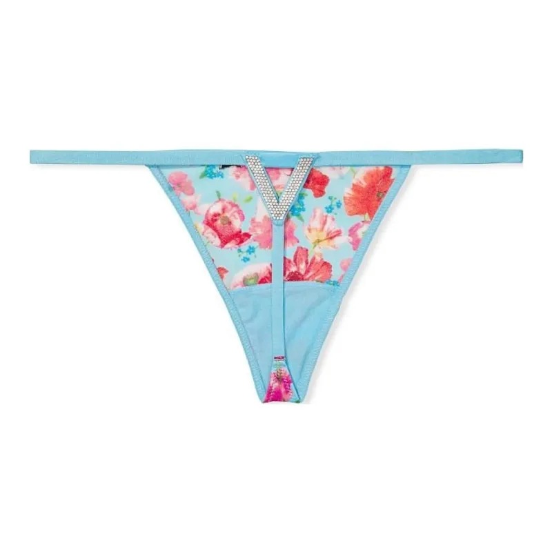 Victoria's Secret VERY SEXY Underpants Women's 1 Pack Blue Floral Print-1