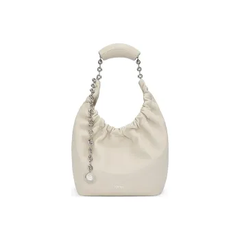 LOEWE Nappa Sheep Leather Shoulder Bag Crossbody Bag Handbag Small Size Women's White