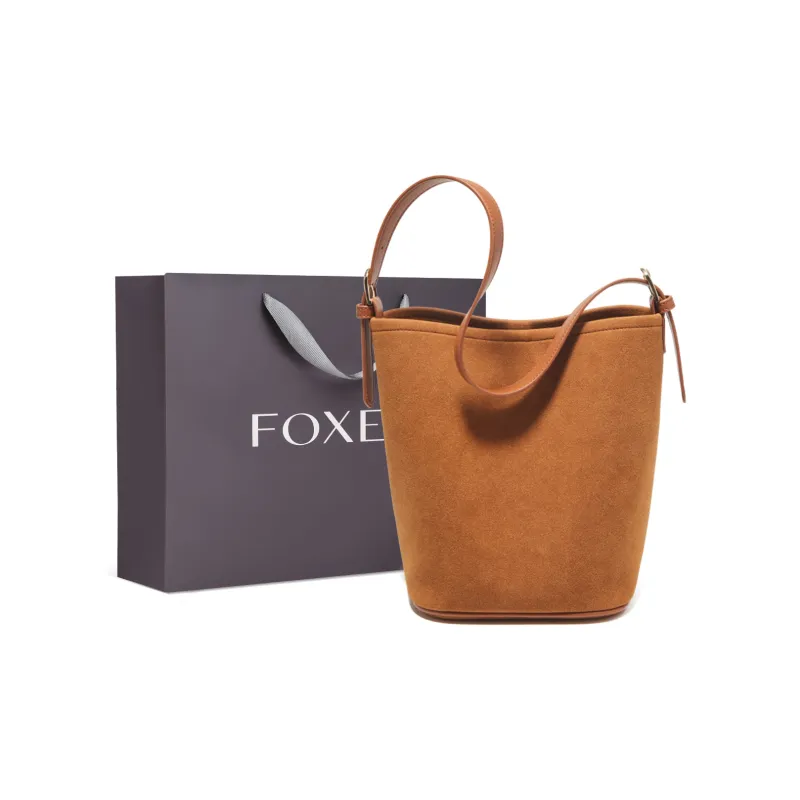 FOXER Synthetic Leather Versatile Underarm Shoulder Bag Medium Size Women's Coffee/Caramel-5