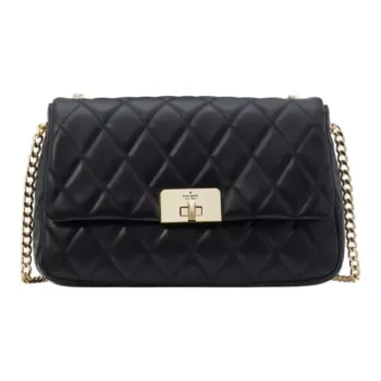 Kate Spade Smooth Quilted Leather Crossbody Bag, Shoulder Bag Medium Size Women's Black