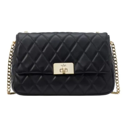 Kate Spade Smooth Quilted Leather Crossbody Bag, Shoulder Bag Medium Size Women's Black