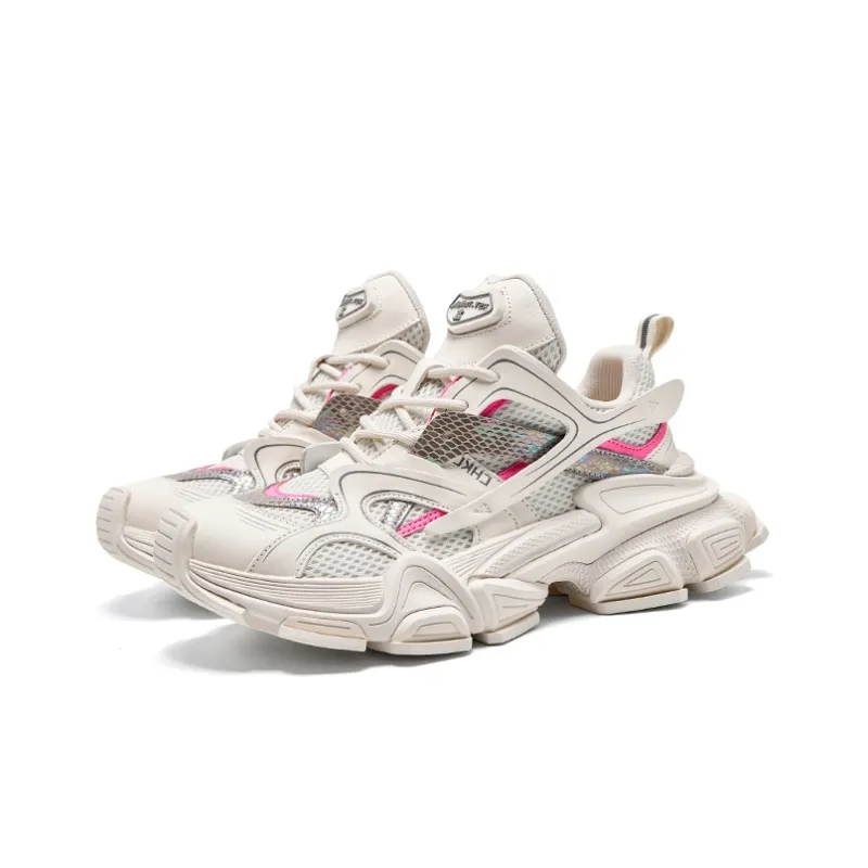 CHERYKALLY Jumping Candy Abrasion Resistant Breathable Coverage Low Top Chunky Sneakers 5cm Unisex-1