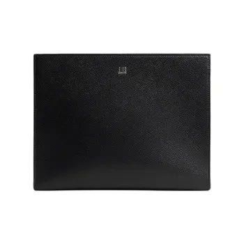 Dunhill Full Grain Small Cow Leather Clutch Men's Black