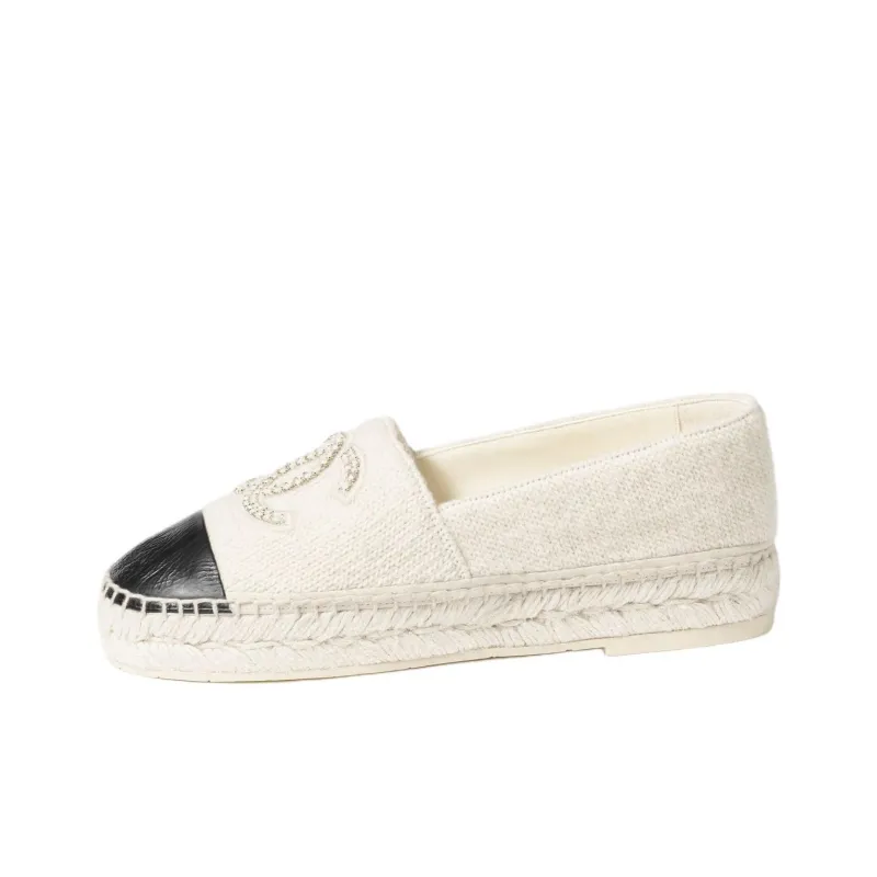 CHANEL 24B Espadrilles Women's White Black-0