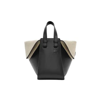 LOEWE Hammock Cow Leather With Canvas Shoulder Bag, Crossbody Bag, Handbag Women's Black