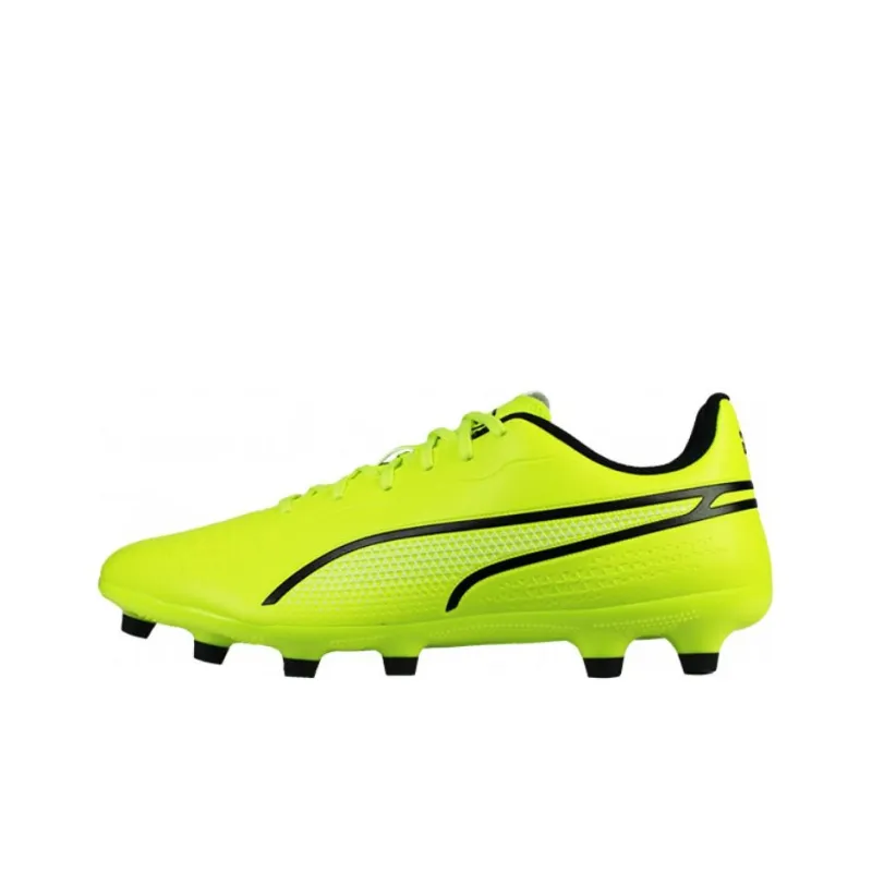 PUMA King Soccer Shoes Unisex Low Top Yellow Green-0