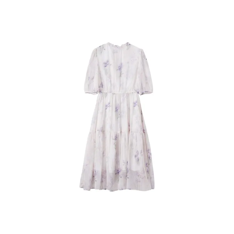 XIANGYING Short Sleeved Dresses Women's Purple-1