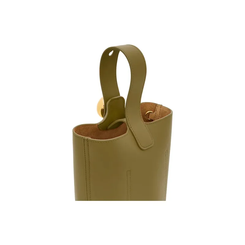 LOEWE Soft Cow Leather Bucket Bag, Shoulder Bag, Crossbody Bag, Handbag Mini Women's Khaki Green-7