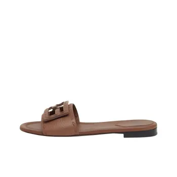 FENDI FF Slide Slippers Women's Brown