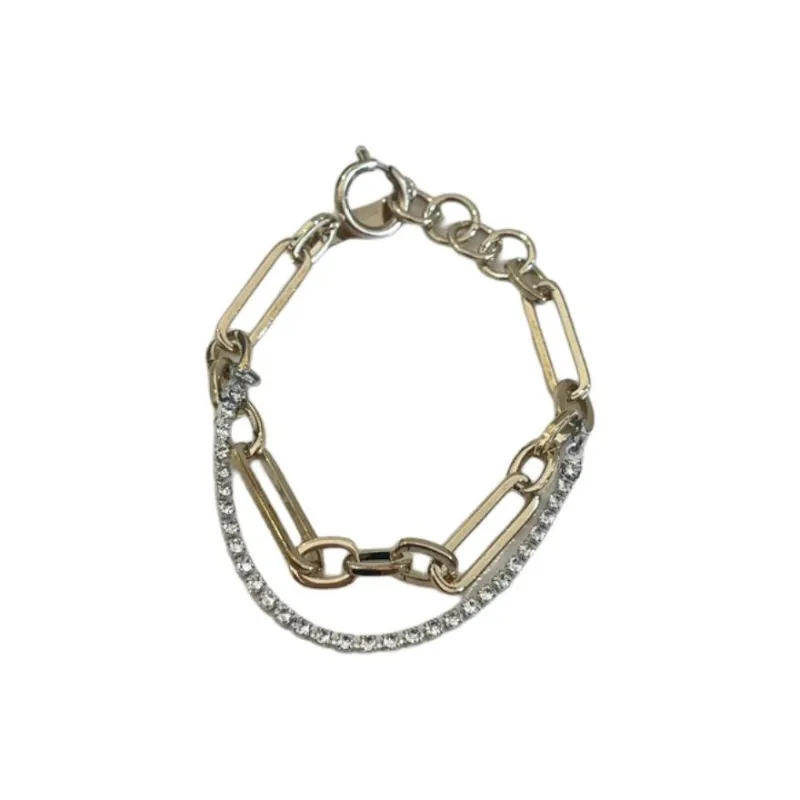 JUSTINE CLENQUET Brass, 24K Gold Plated, Crystal Bracelets Women's Gold-2