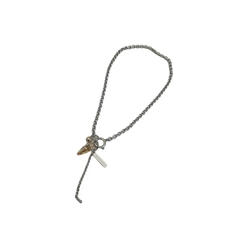 JUSTINE CLENQUET Brass, Crystal, Palladium Plated Necklaces Women's Silver-1