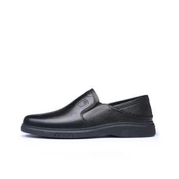 LAORENTOU Men's Casual Shoes Men Low Top Black/Beige Yellow