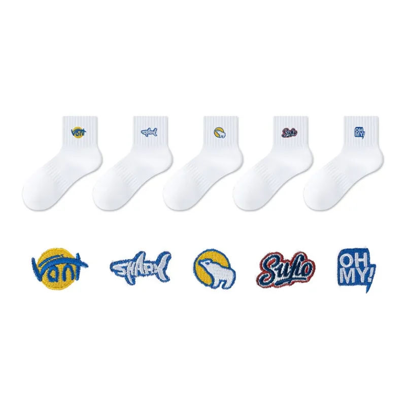 MIIOW Mid Calf Socks Unisex 5 Pack-18