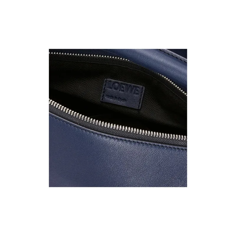 LOEWE Cow Leather Handbag Shoulder Bag Crossbody Bag Large Size Women's Dark Blue-5