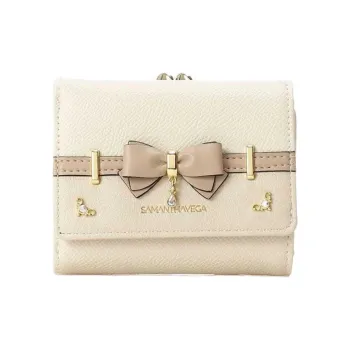 SAMANTHA THAVASA Synthetic Leather Wallet Women's Ecru