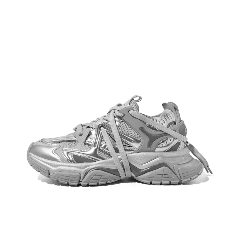 SK.TRIP Crossbow Series Chunky Sneakers Unisex Low Top Phantom Gray-1