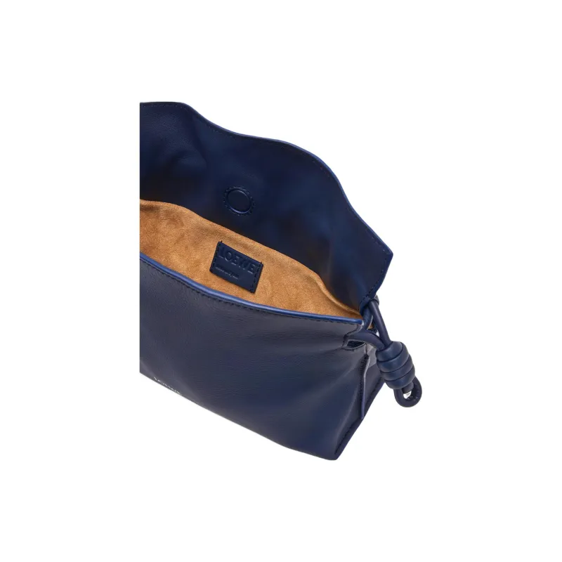 LOEWE Flamenco Nappa Cow Leather One Shoulder Crossbody Clutch Mini Women's Dark Blue-6