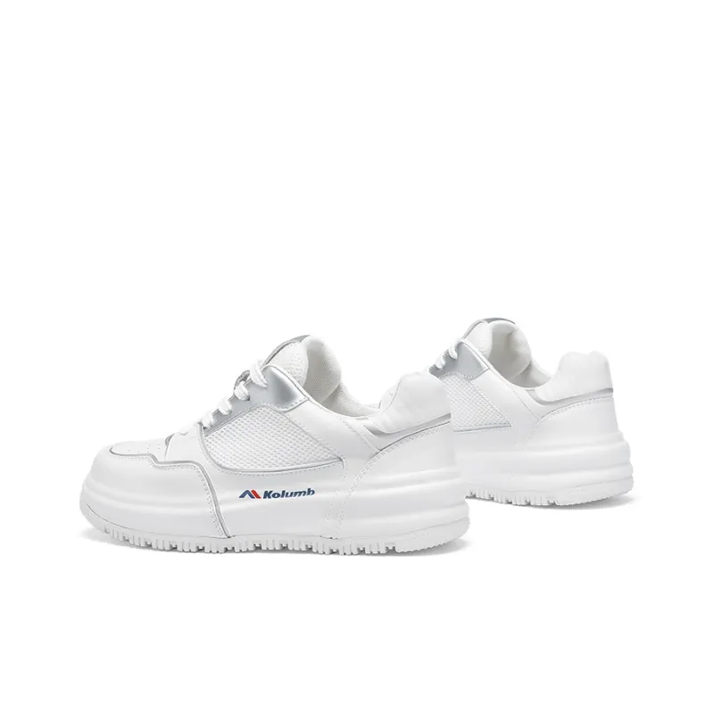 Kolumb Abrasion Resistant, Lightweight, Breathable, Waterproof Low Top Skateboard Shoes Women's White-14