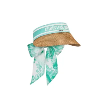 DIOR Mulberry Silk, Paper Polyester, Cotton Polypropylene Fiber Sun Protection Hats Women's Green