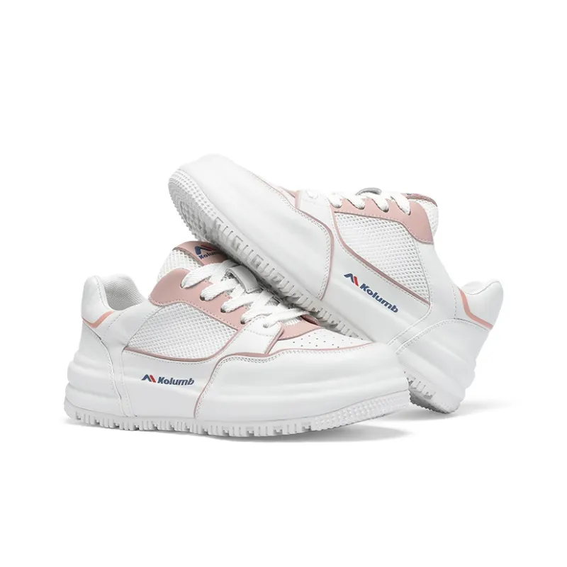 Kolumb Abrasion Resistant, Lightweight, Breathable, Waterproof Low Top Skateboard Shoes Women's White-23