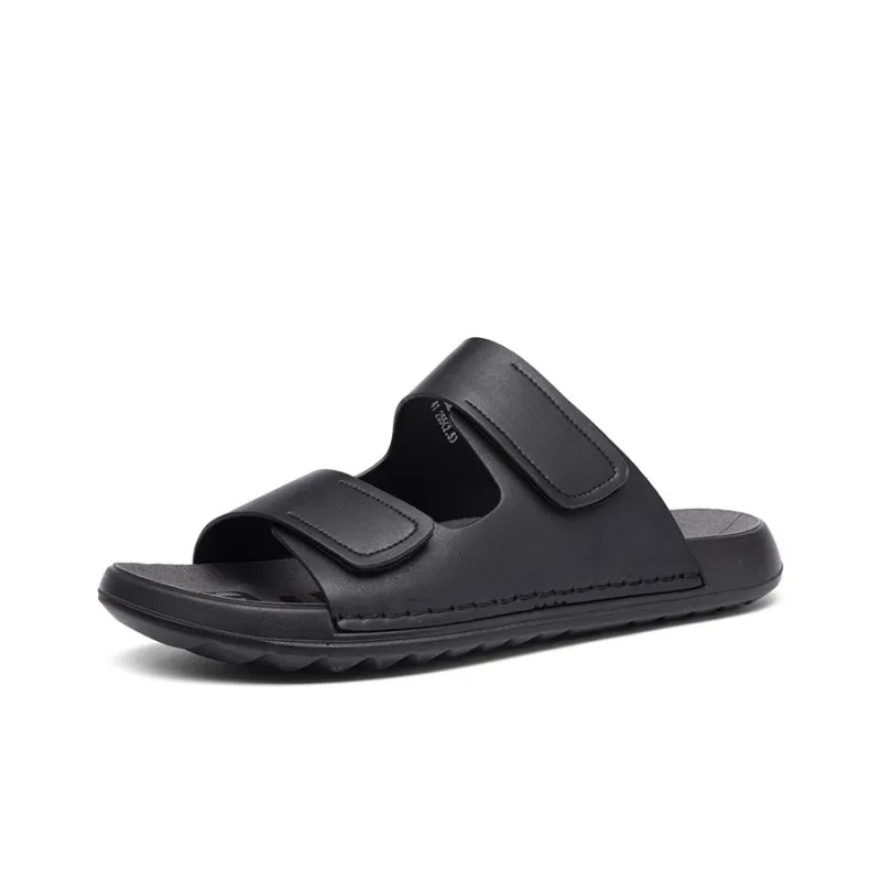 NAVIGARE PU Polyurethane Leather Patchwork Slip-Resistant Abrasion-Resistant Quick-Drying Slide Slippers Men's-1