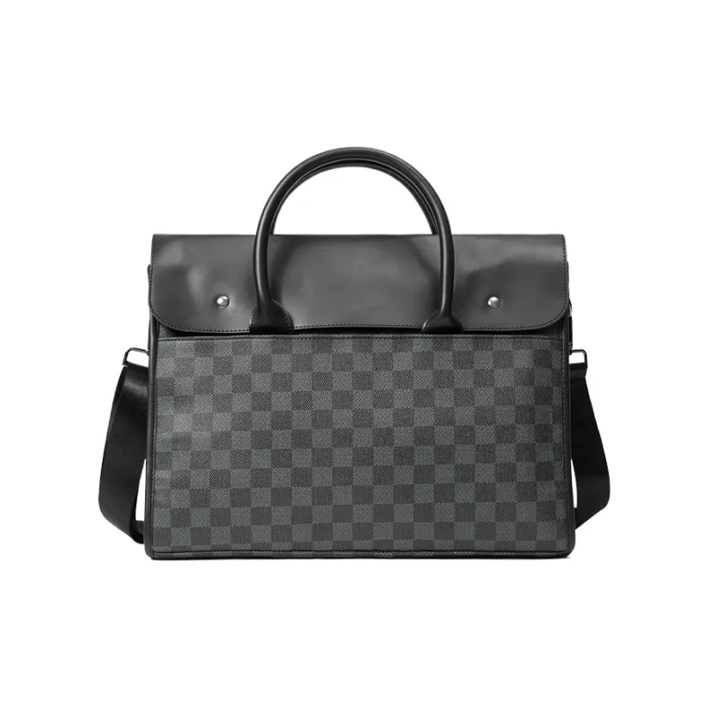 CARTELO PVC Handbag Crossbody Bag Laptop Bag Briefcase Regular Men's Black-0