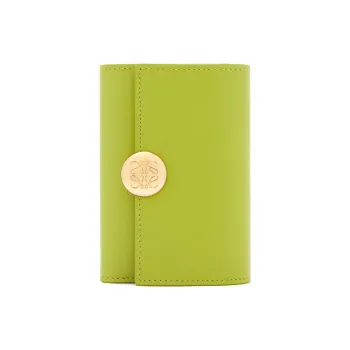 LOEWE Shiny Nappa Calfskin Wallet Small Size Women's Bright Green