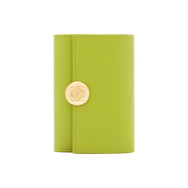 LOEWE Shiny Nappa Calfskin Wallet Small Size Women's Bright Green-0