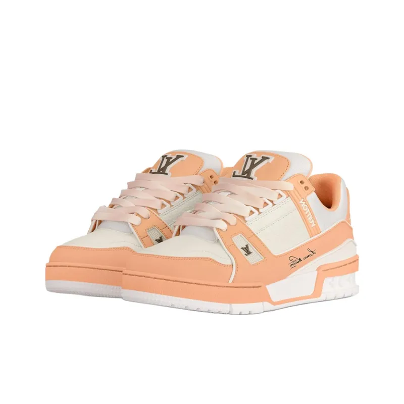 LOUIS VUITTON Trainer Low Top Skateboard Shoes Women's Orange-2
