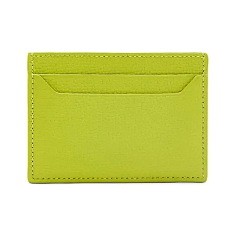 LOEWE Pebble Texture Cow Leather Card Holder Women's Bright Green-1