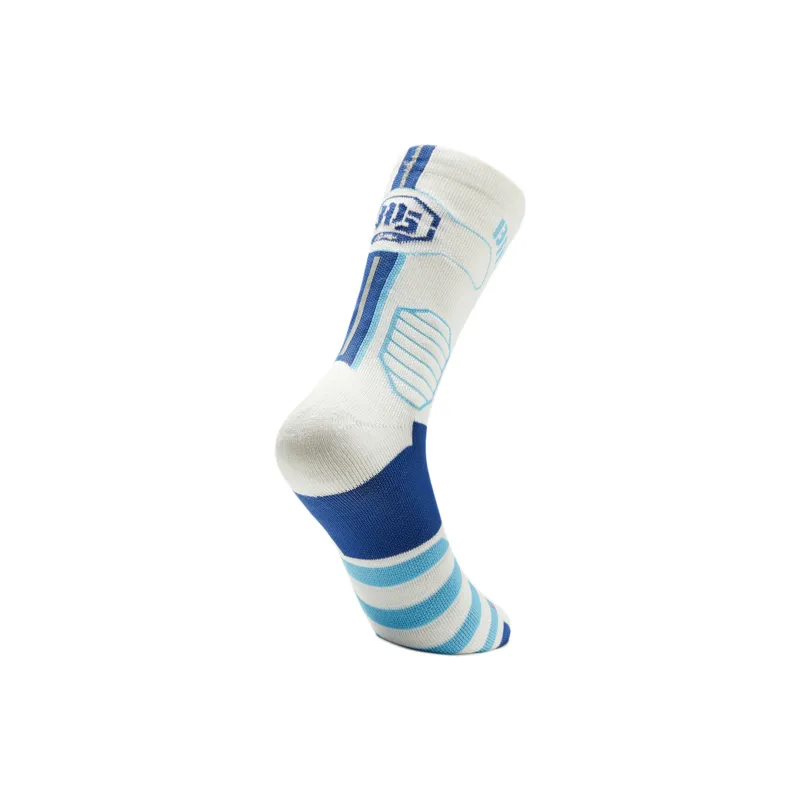 LiNing Badfive Basketball Socks Unisex 1 Pack White/Dream Blue/Surf Blue-1