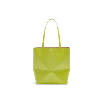 LOEWE Cow Leather Tote Bag Shopping Bag Handbag Medium Size Women's Bright Green